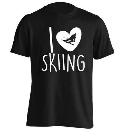 I love skiing adults unisexblack Tshirt 2XL