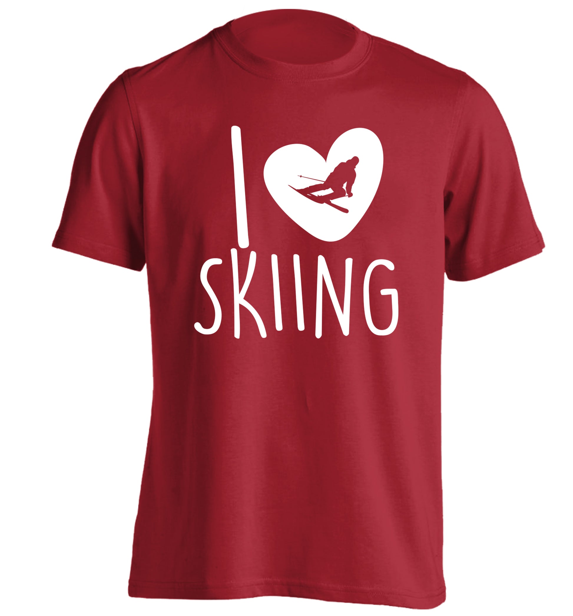 I love skiing adults unisexred Tshirt 2XL
