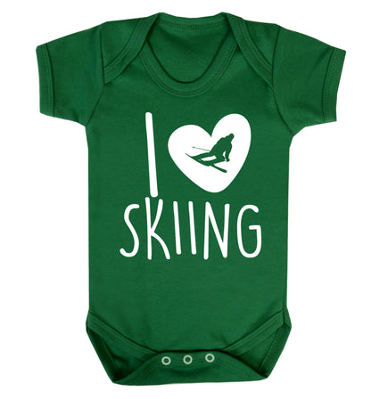 I love skiing Baby Vest green 18-24 months