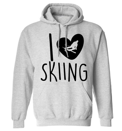 I love skiing adults unisexgrey hoodie 2XL