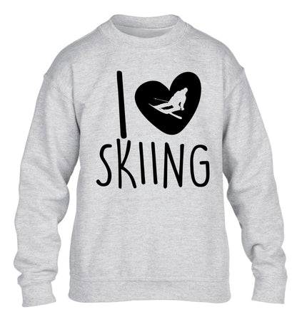 I love skiing children's grey sweater 12-14 Years