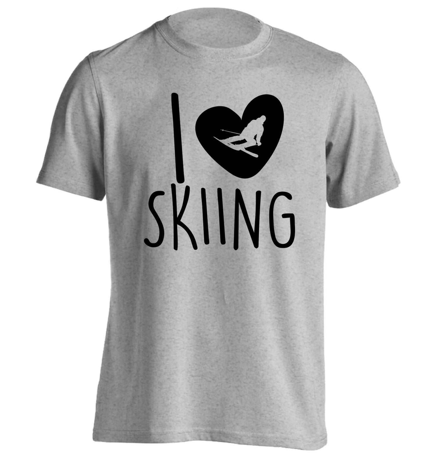 I love skiing adults unisexgrey Tshirt 2XL