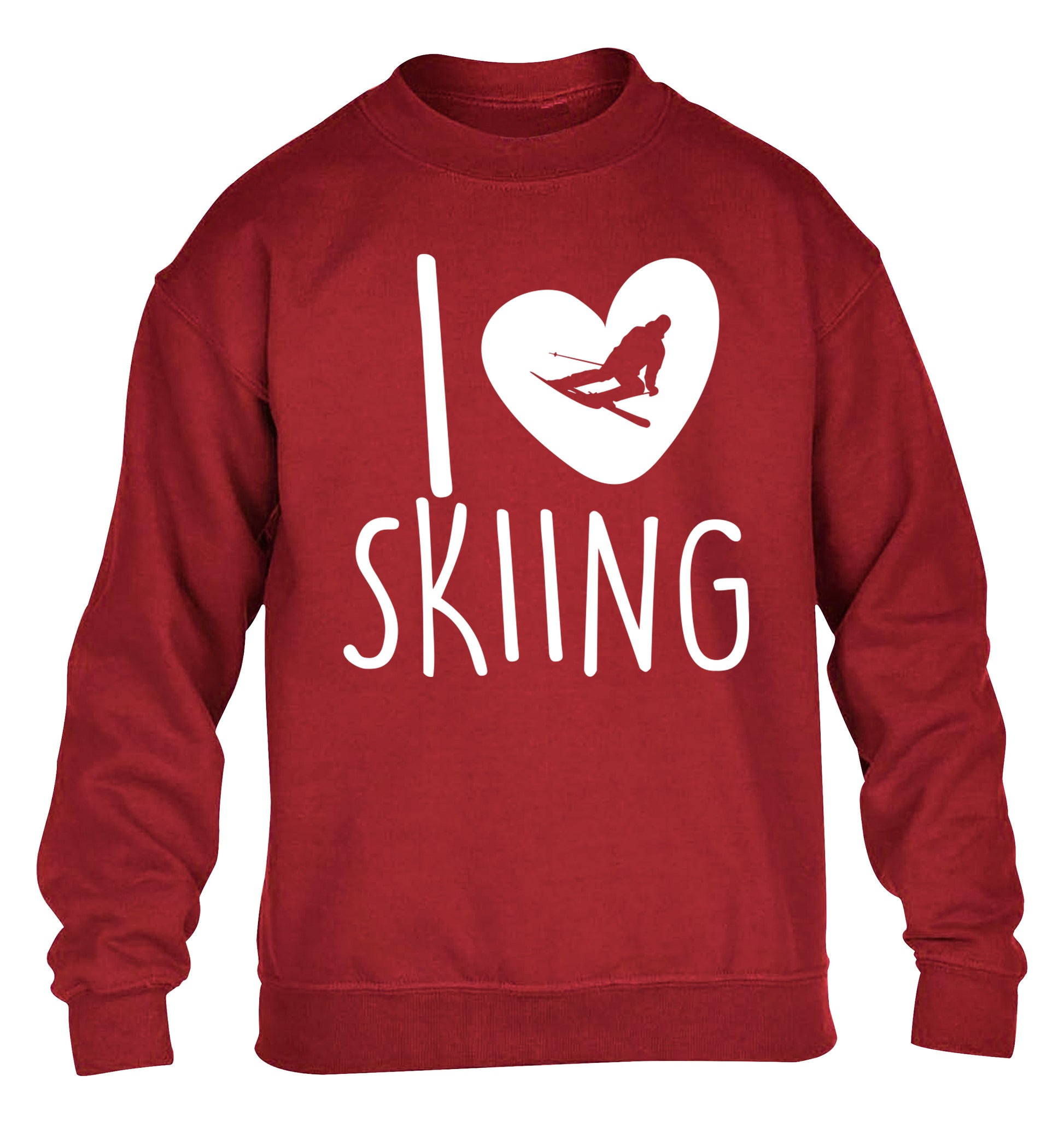 I love skiing children's grey sweater 12-14 Years