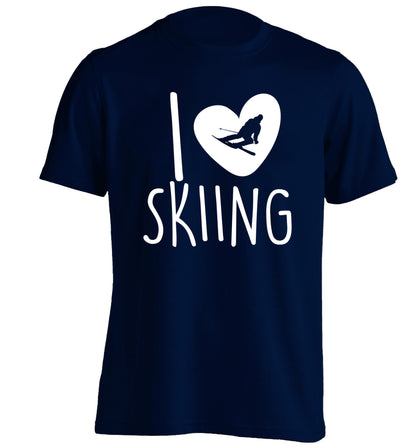 I love skiing adults unisexnavy Tshirt 2XL