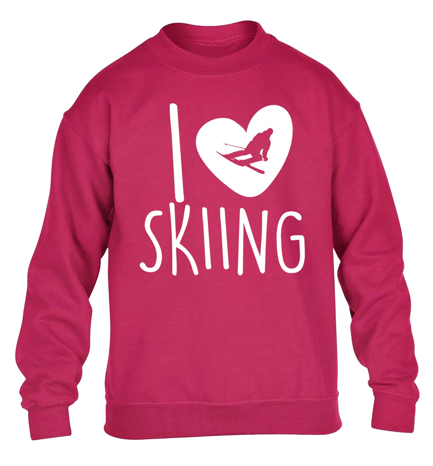 I love skiing children's pink sweater 12-14 Years