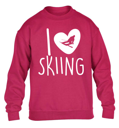 I love skiing children's pink sweater 12-14 Years