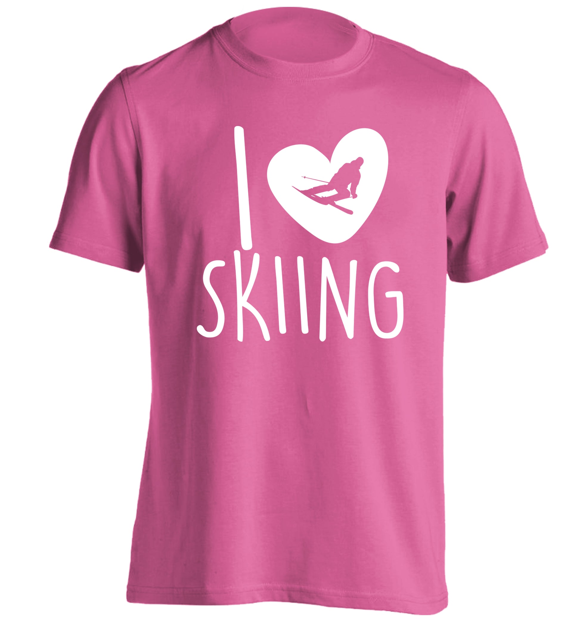 I love skiing adults unisexpink Tshirt 2XL