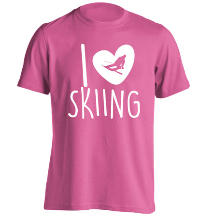 I love skiing adults unisexpink Tshirt 2XL