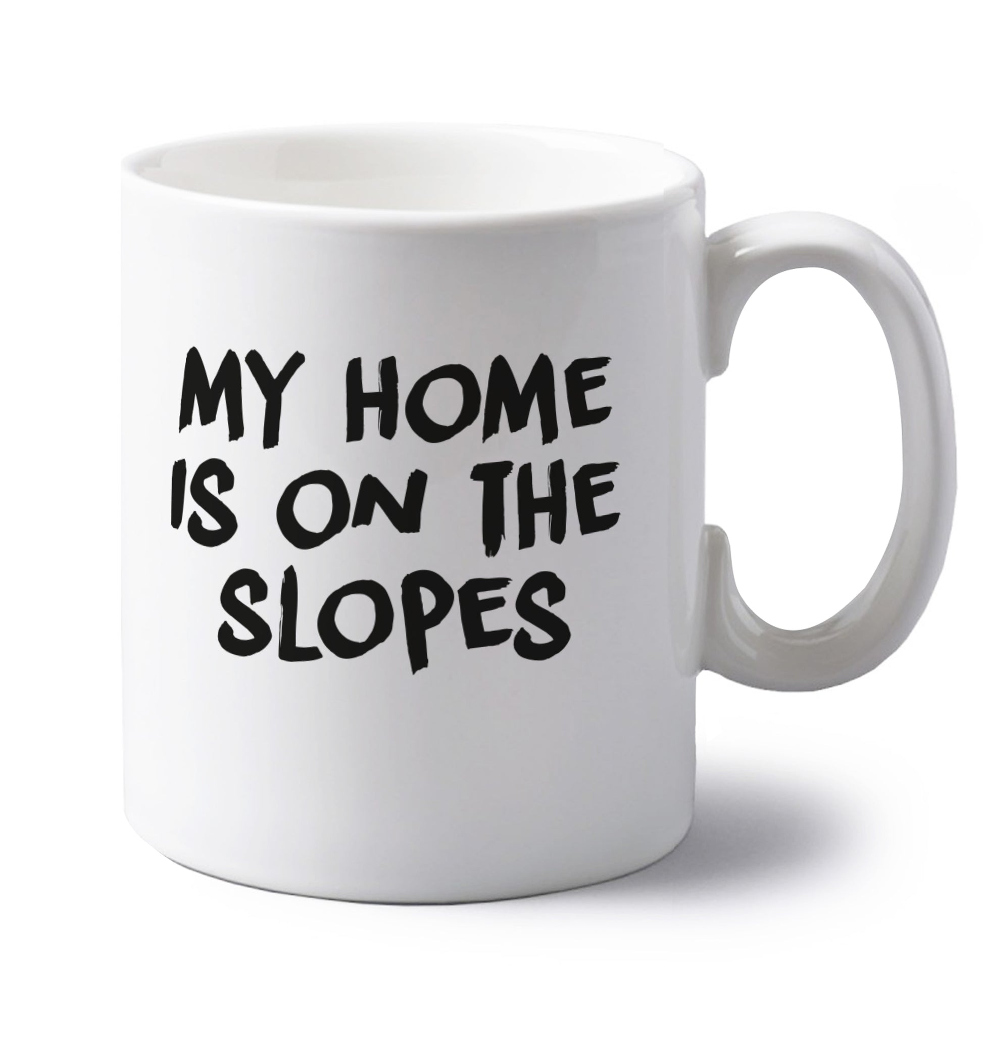 I love skiing left handed white ceramic mug 