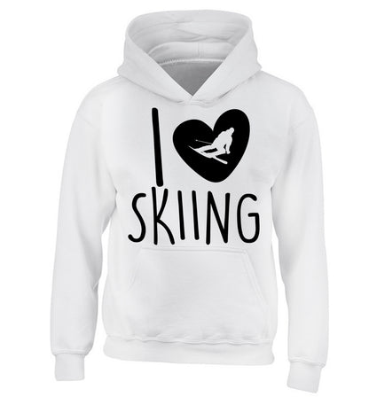 I love skiing children's white hoodie 12-14 Years