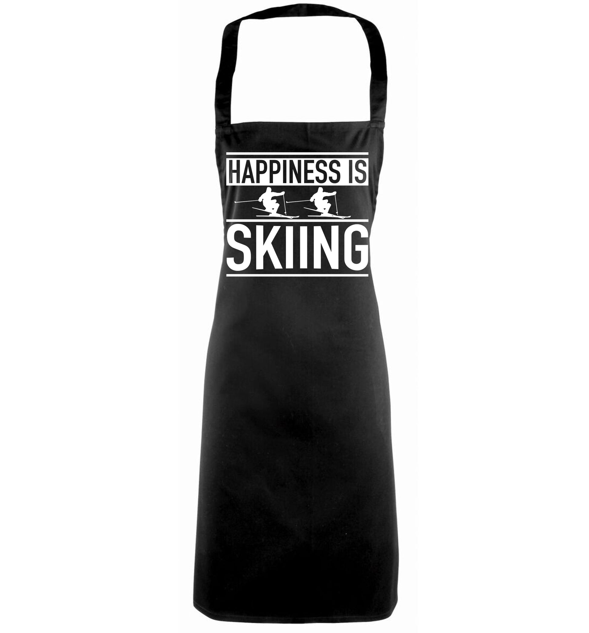 Happiness is skiing black apron