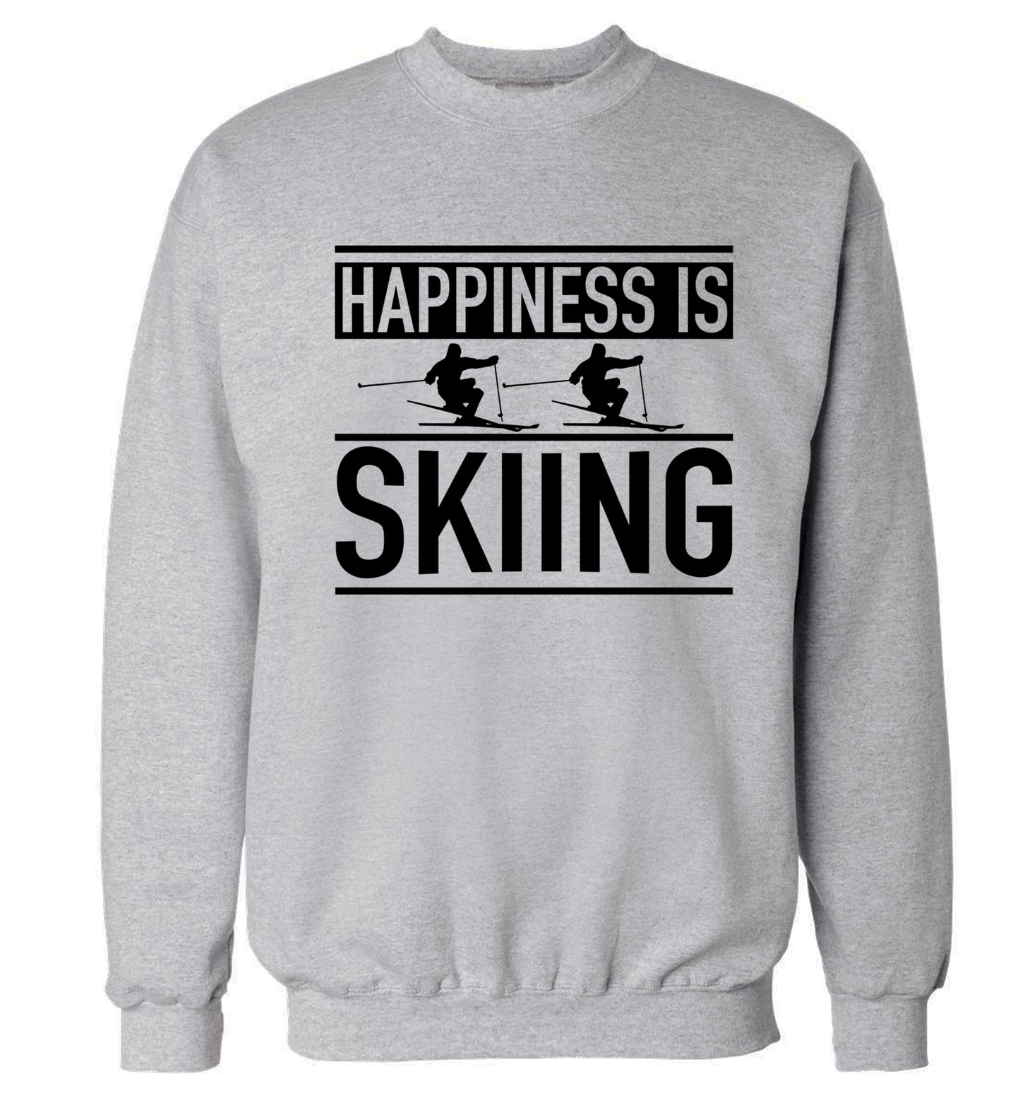Happiness is skiing Adult's unisexgrey Sweater 2XL