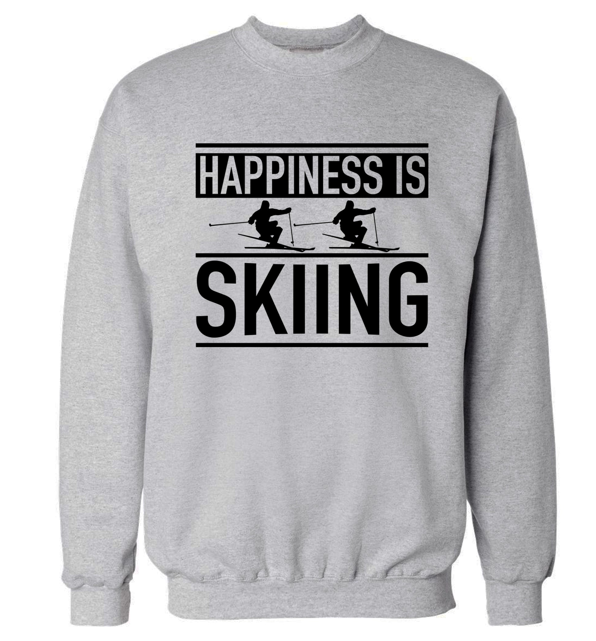 Happiness is skiing Adult's unisexgrey Sweater 2XL