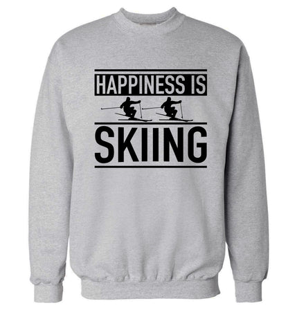 Happiness is skiing Adult's unisexgrey Sweater 2XL
