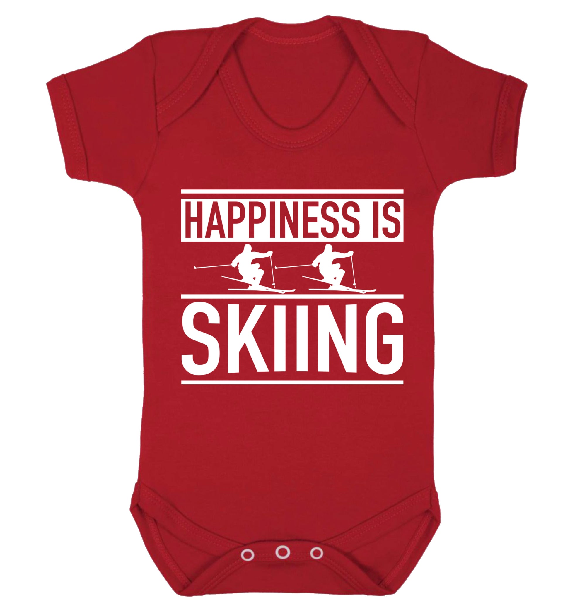 Happiness is skiing Baby Vest red 18-24 months
