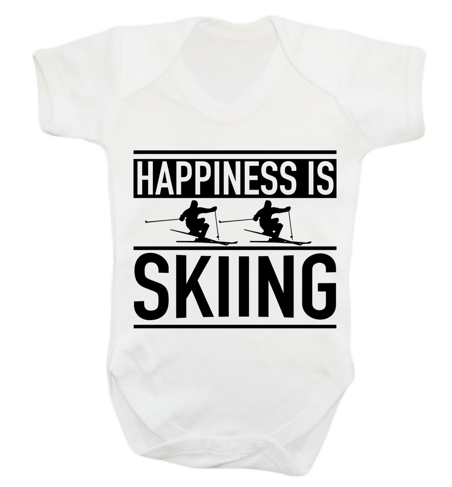 Happiness is skiing Baby Vest white 18-24 months