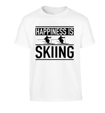 Happiness is skiing Children's white Tshirt 12-14 Years