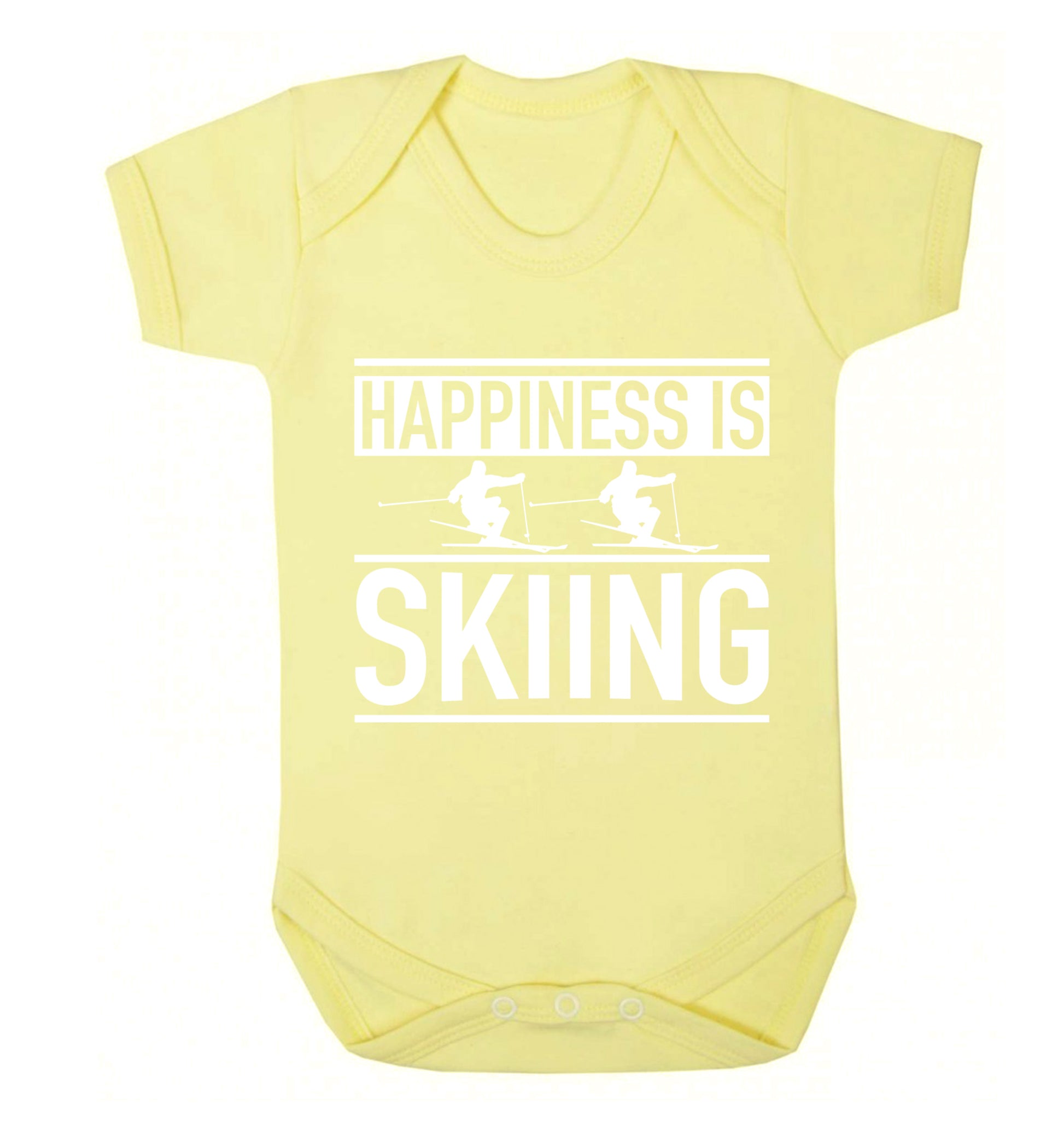 Happiness is skiing Baby Vest pale yellow 18-24 months