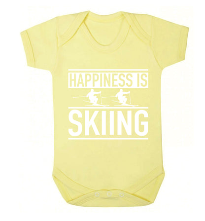 Happiness is skiing Baby Vest pale yellow 18-24 months