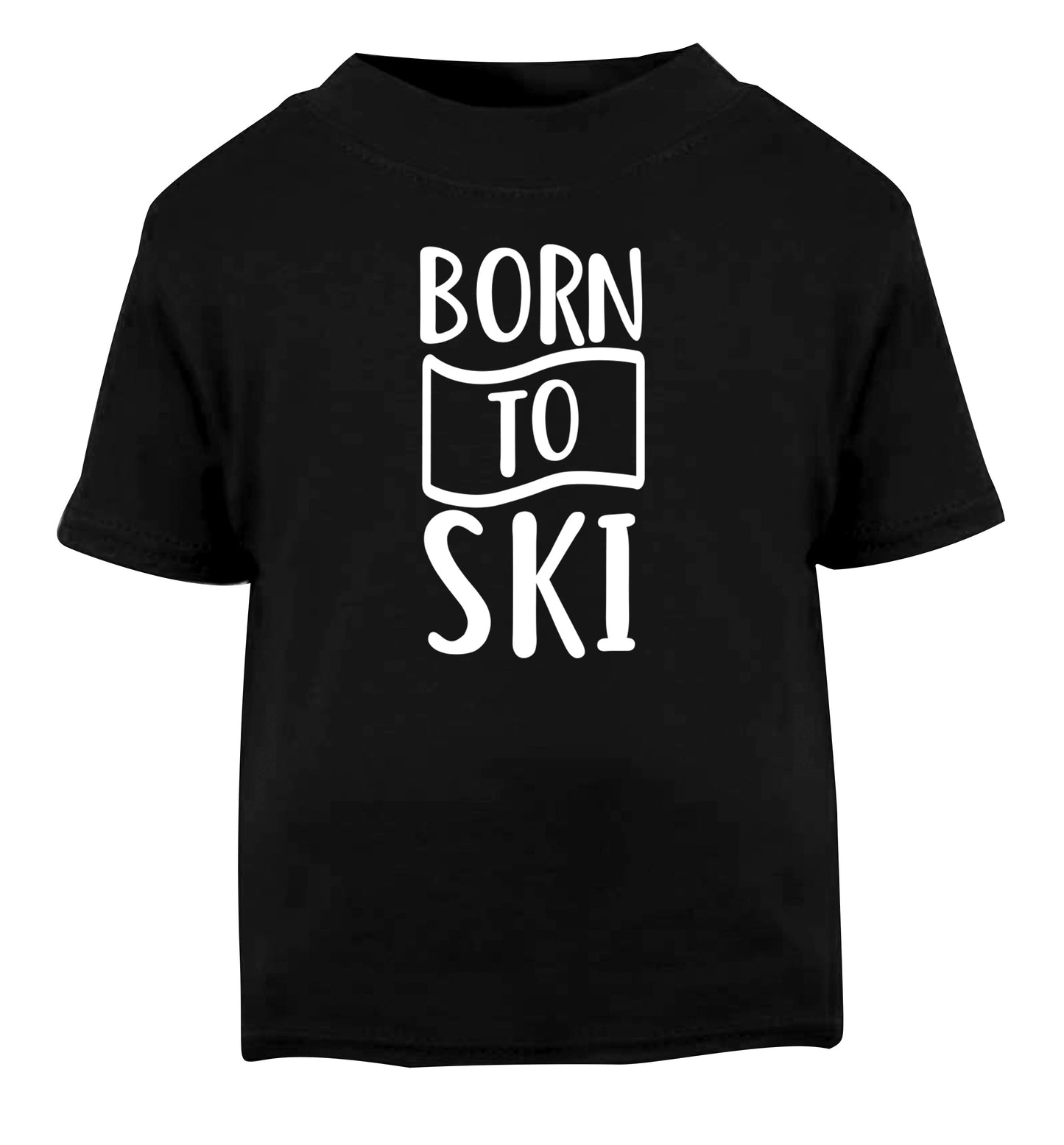 Born to ski Black Baby Toddler Tshirt 2 years