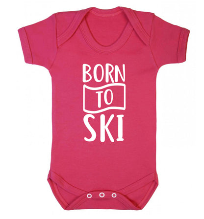 Born to ski Baby Vest dark pink 18-24 months