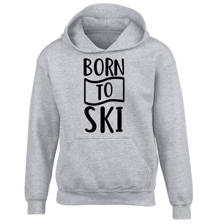 Born to ski children's grey hoodie 12-14 Years