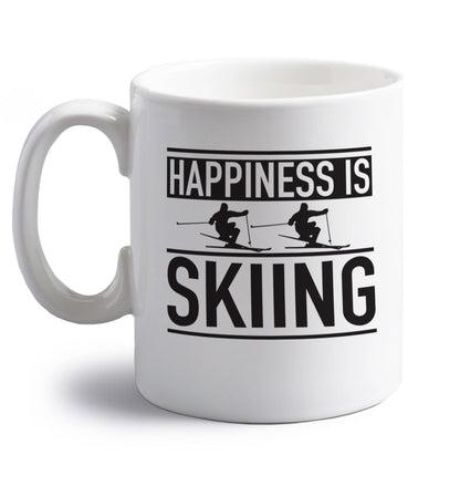 Born to ski right handed white ceramic mug 