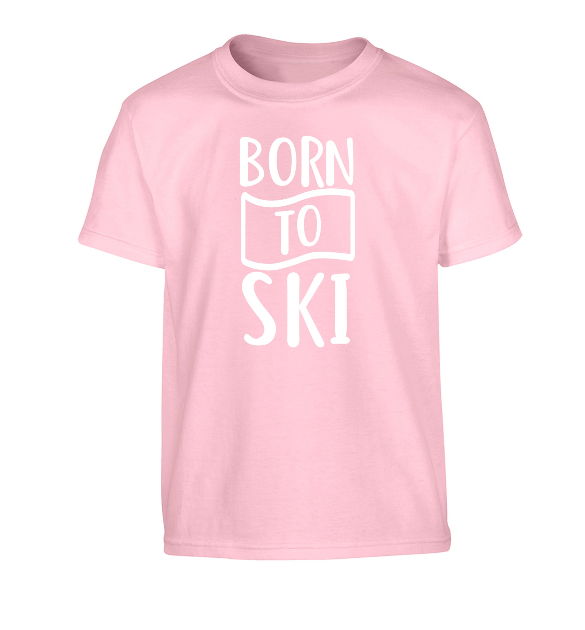 Born to ski Children's light pink Tshirt 12-14 Years