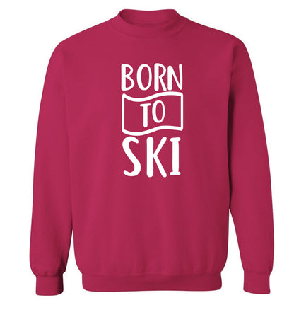 Born to ski Adult's unisexpink Sweater 2XL