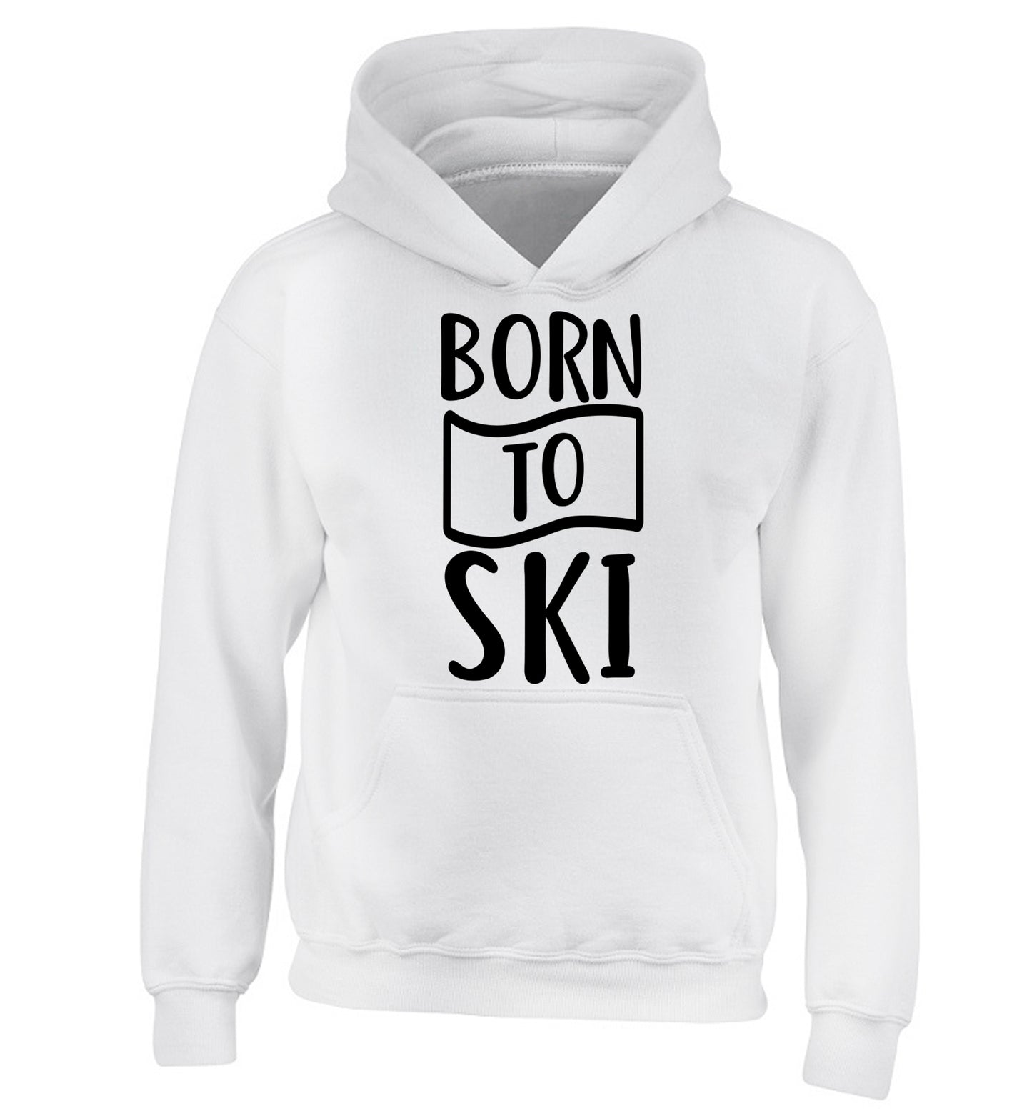 Born to ski children's white hoodie 12-14 Years