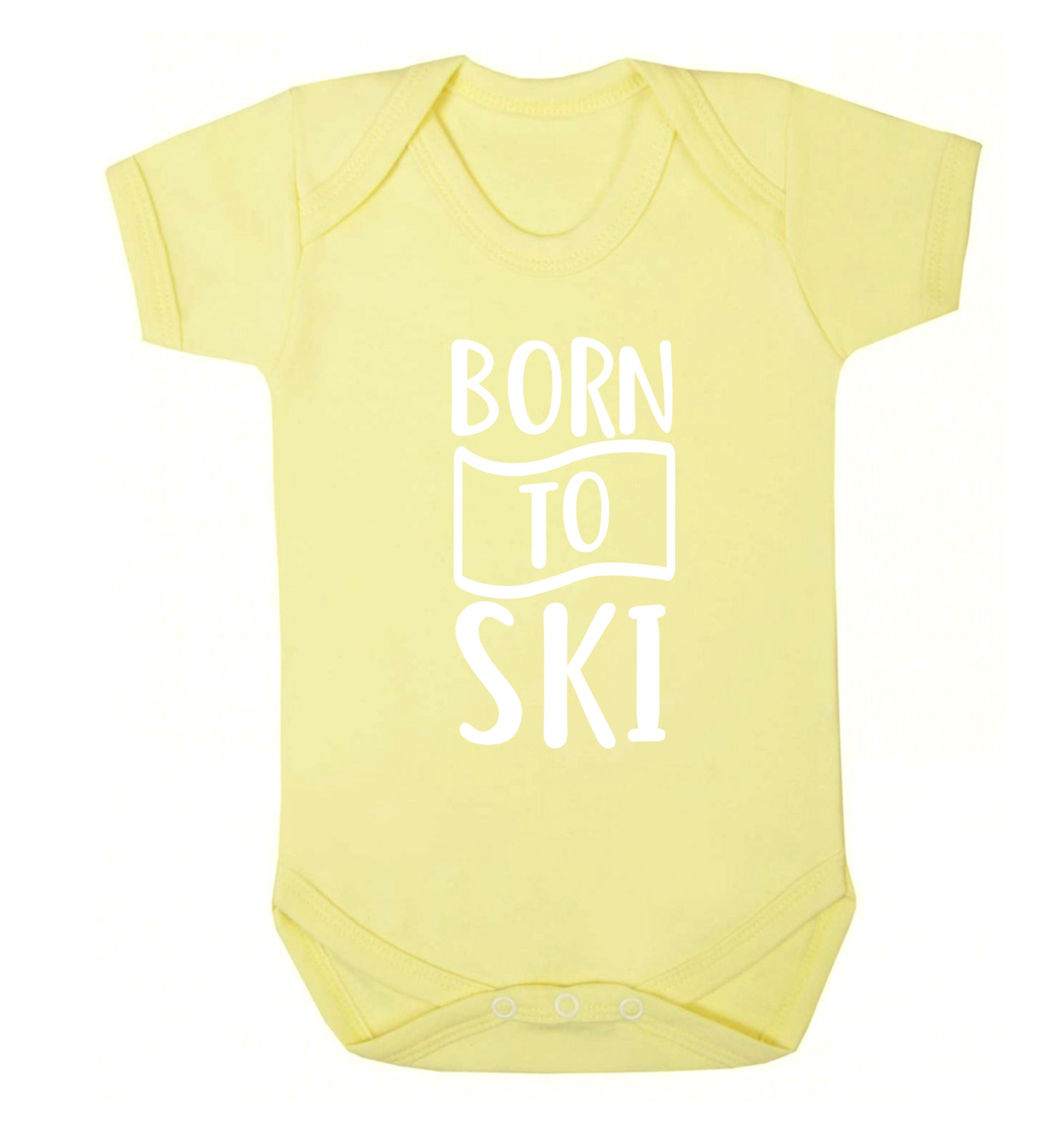 Born to ski Baby Vest pale yellow 18-24 months