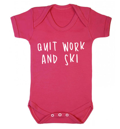 Quit work and ski Baby Vest dark pink 18-24 months