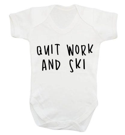 Quit work and ski Baby Vest white 18-24 months