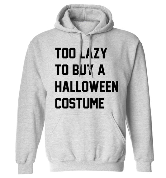 Too lazy to buy a halloween costume adults unisex grey hoodie 2XL