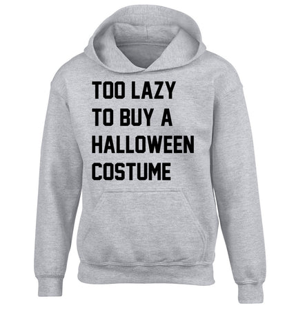 Too lazy to buy a halloween costume children's grey hoodie 12-14 Years