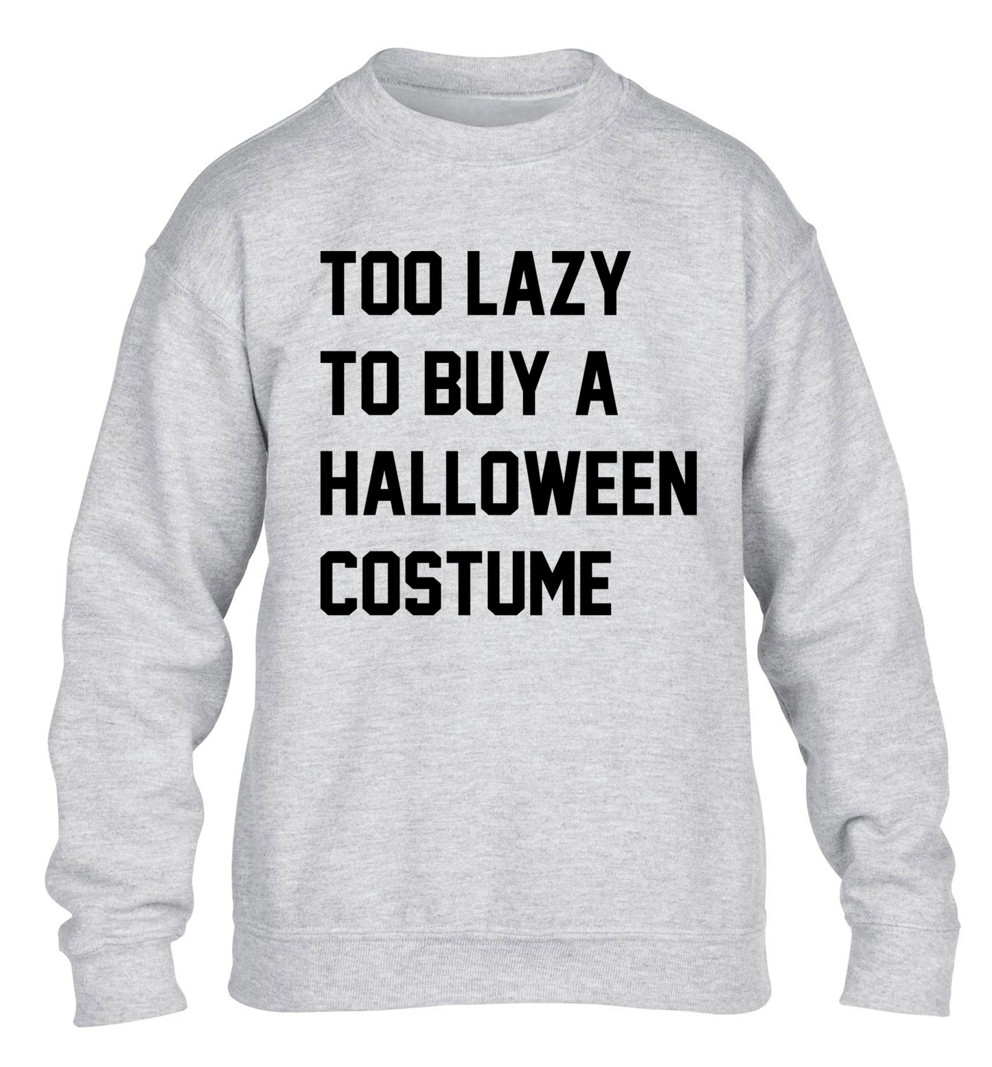Too lazy to buy a halloween costume children's grey sweater 12-14 Years