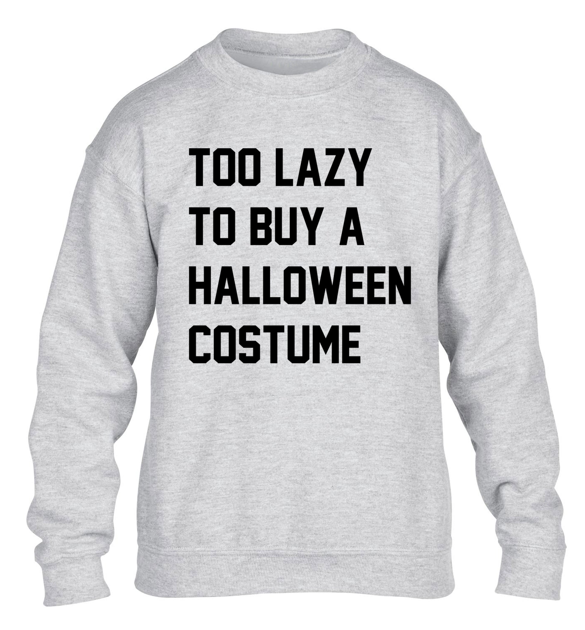 Too lazy to buy a halloween costume children's grey sweater 12-14 Years