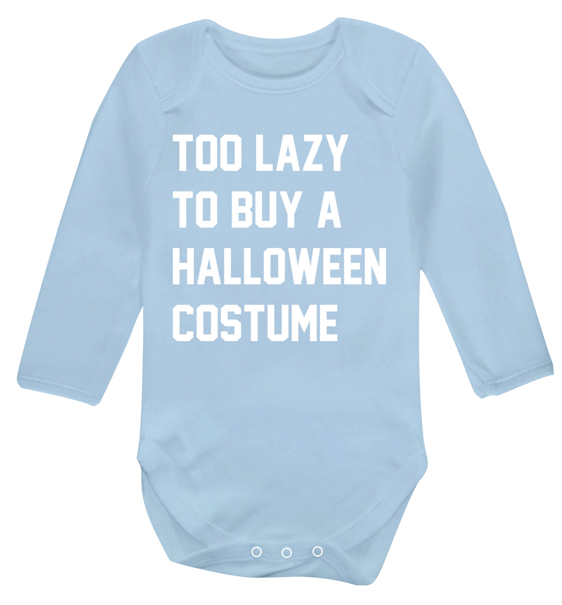 Too lazy to buy a halloween costume Baby Vest long sleeved pale blue 6-12 months