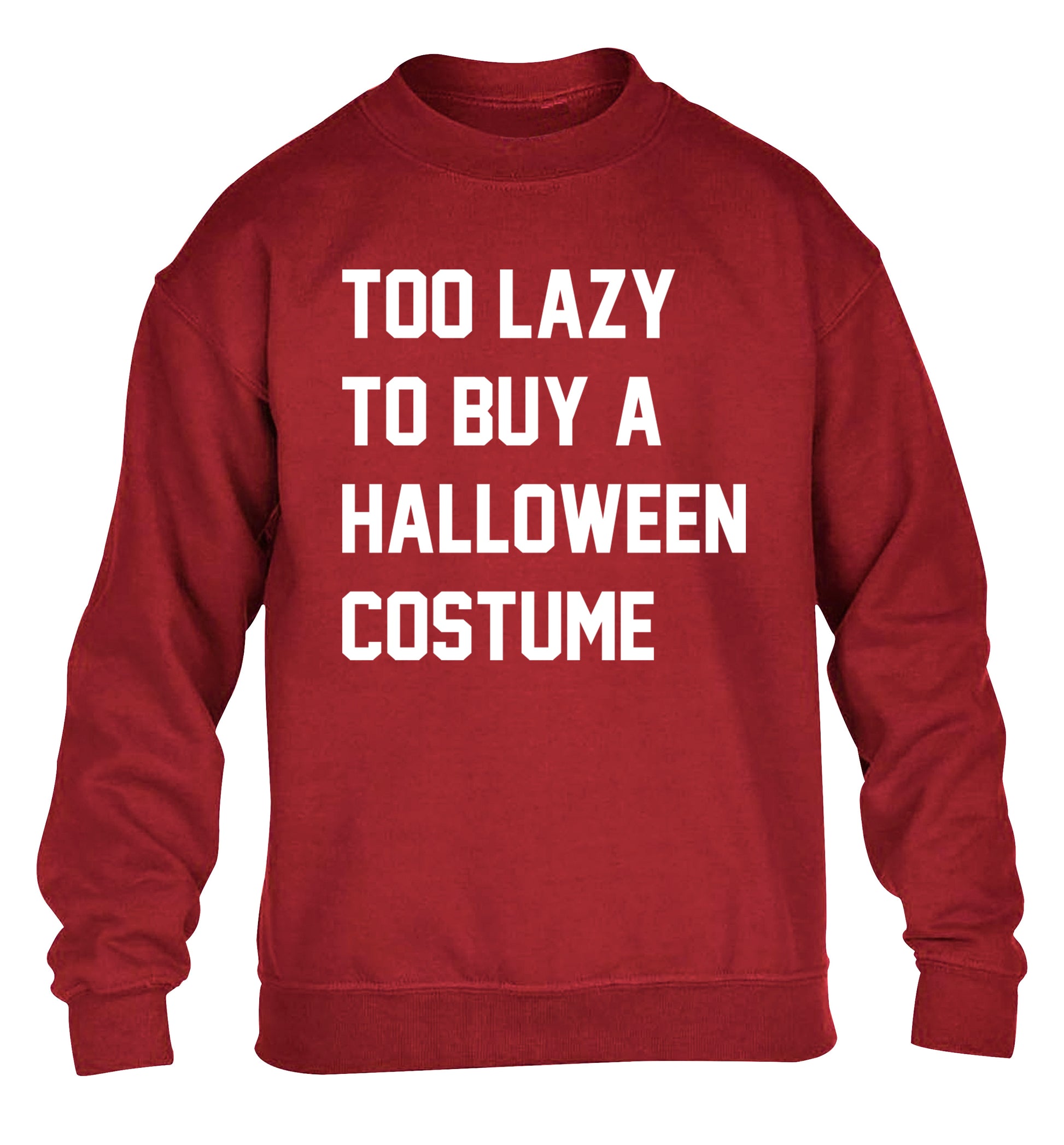 Too lazy to buy a halloween costume children's grey sweater 12-14 Years