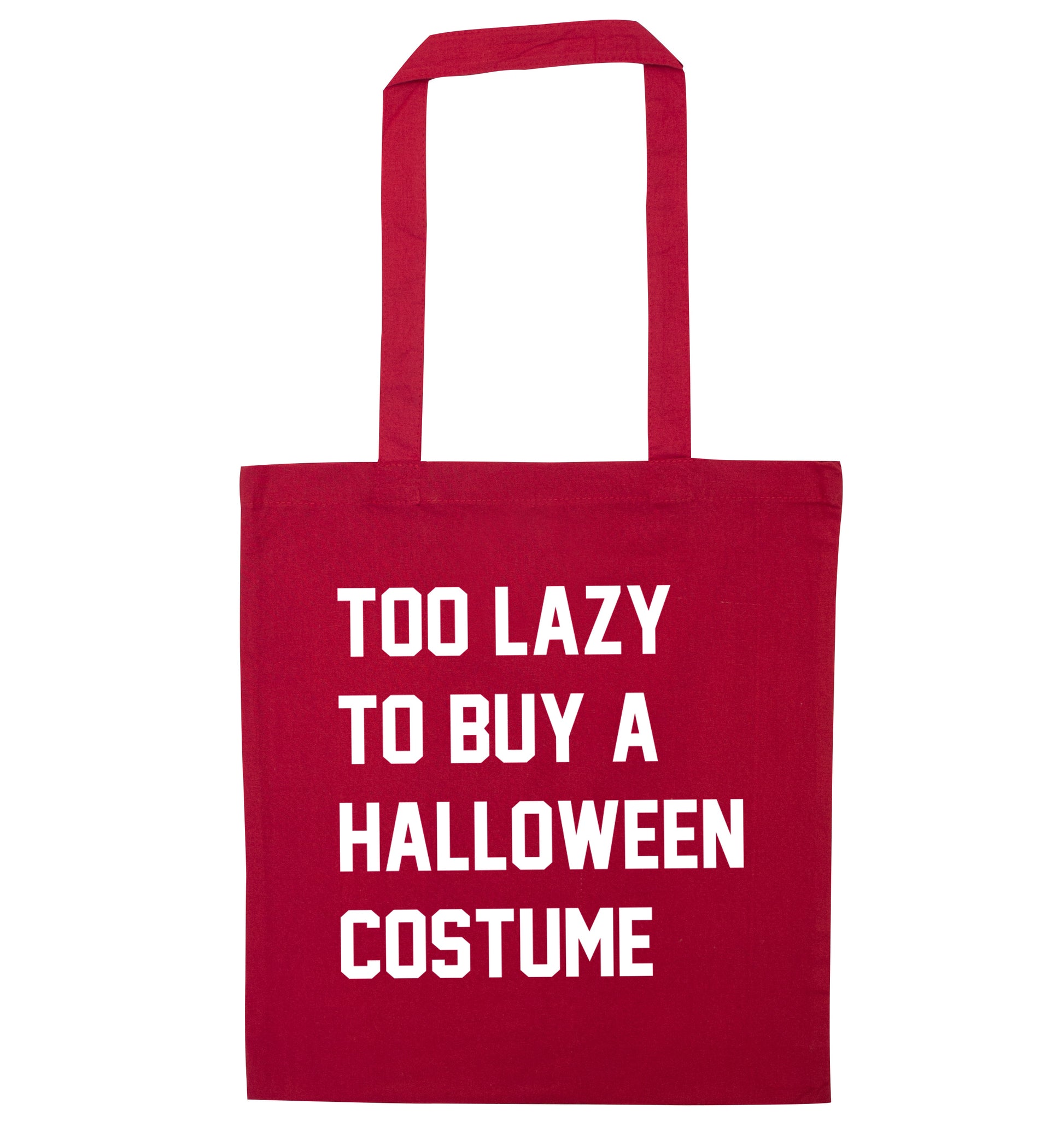 Too lazy to buy a halloween costume red tote bag