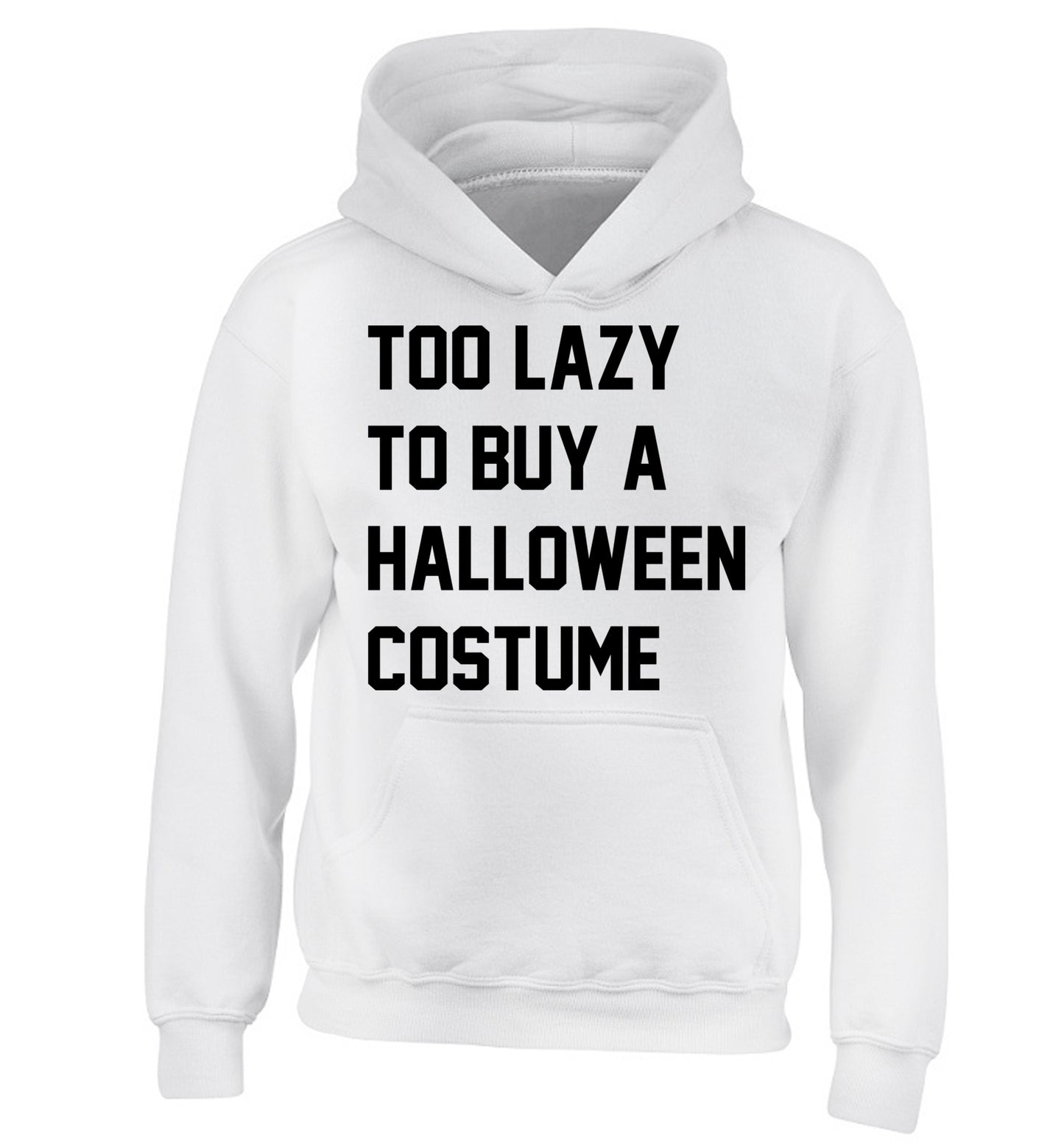 Too lazy to buy a halloween costume children's white hoodie 12-14 Years