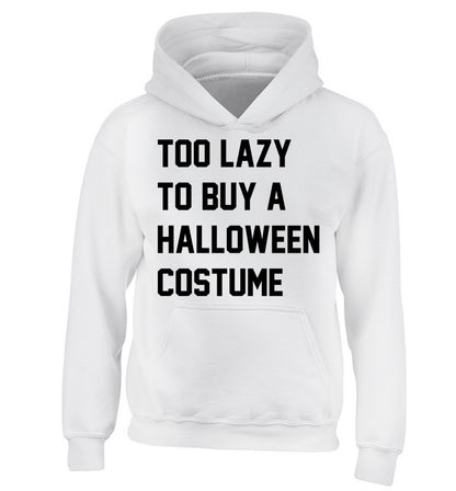 Too lazy to buy a halloween costume children's white hoodie 12-14 Years