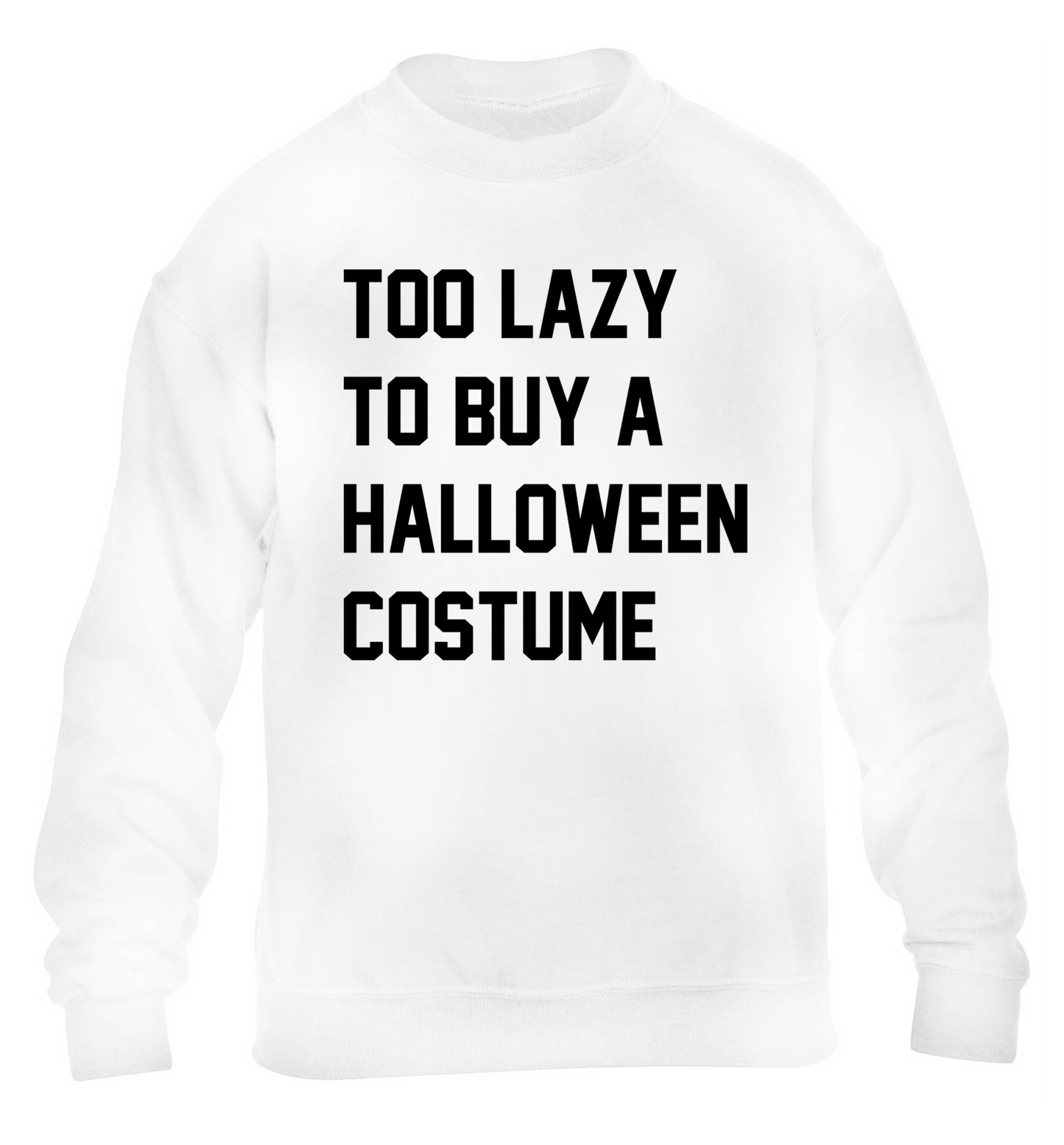 Too lazy to buy a halloween costume children's white sweater 12-14 Years