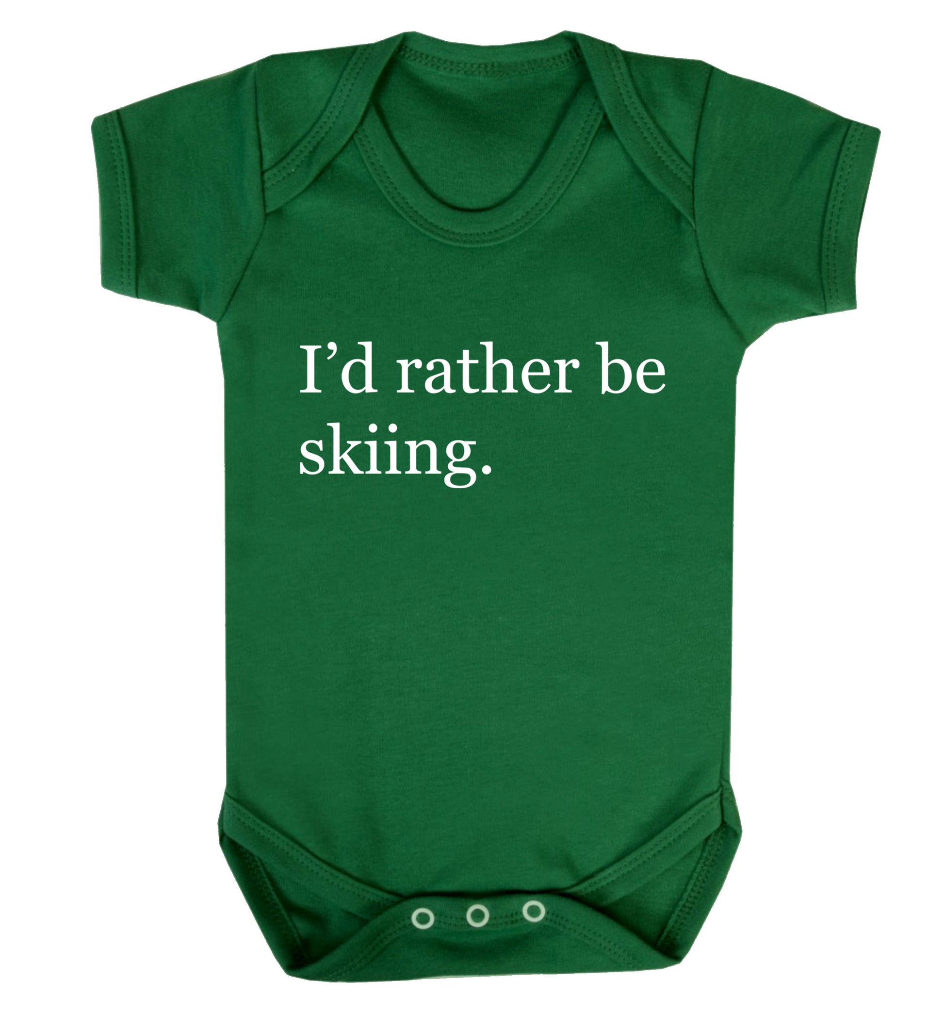 I'd rather be skiing Baby Vest green 18-24 months