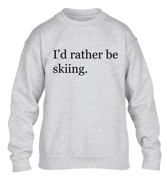 I'd rather be skiing children's grey sweater 12-14 Years