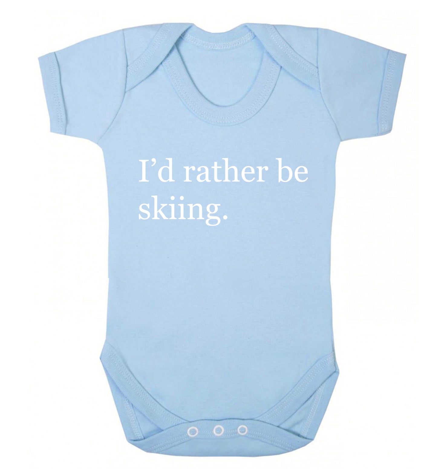 I'd rather be skiing Baby Vest pale blue 18-24 months