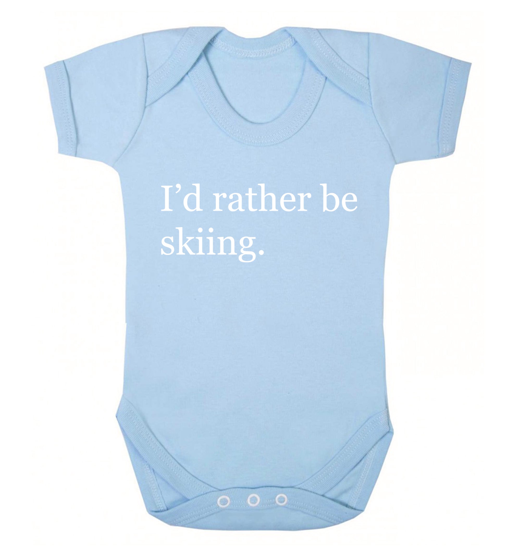 I'd rather be skiing Baby Vest pale blue 18-24 months