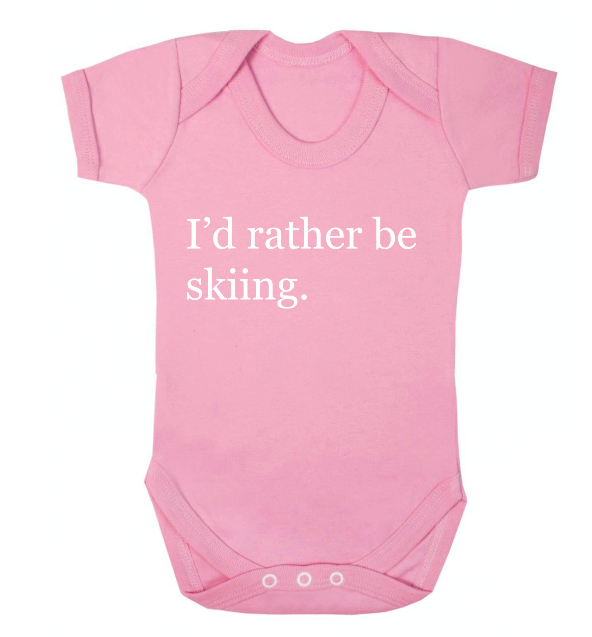 I'd rather be skiing Baby Vest pale pink 18-24 months