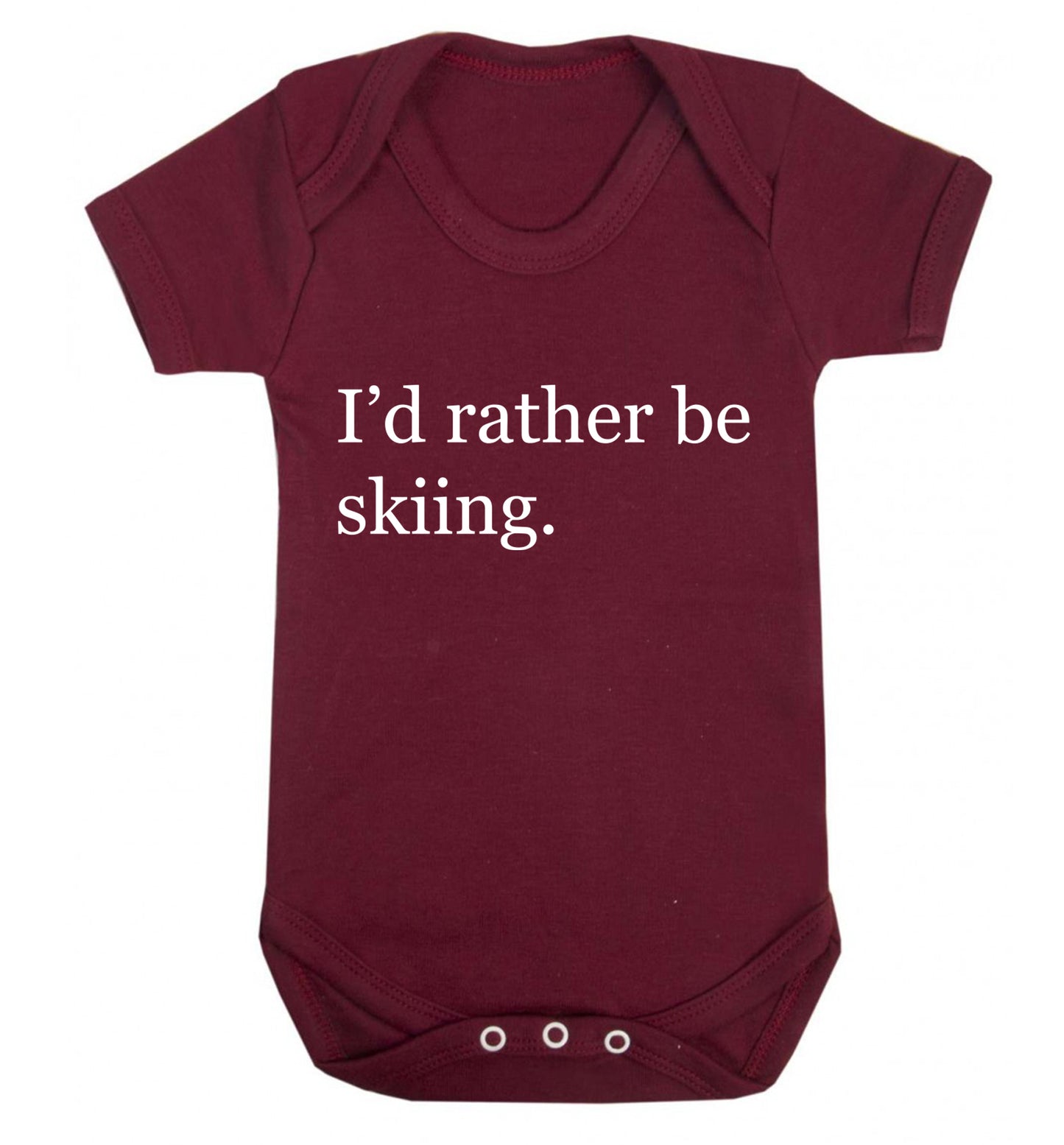 I'd rather be skiing Baby Vest maroon 18-24 months