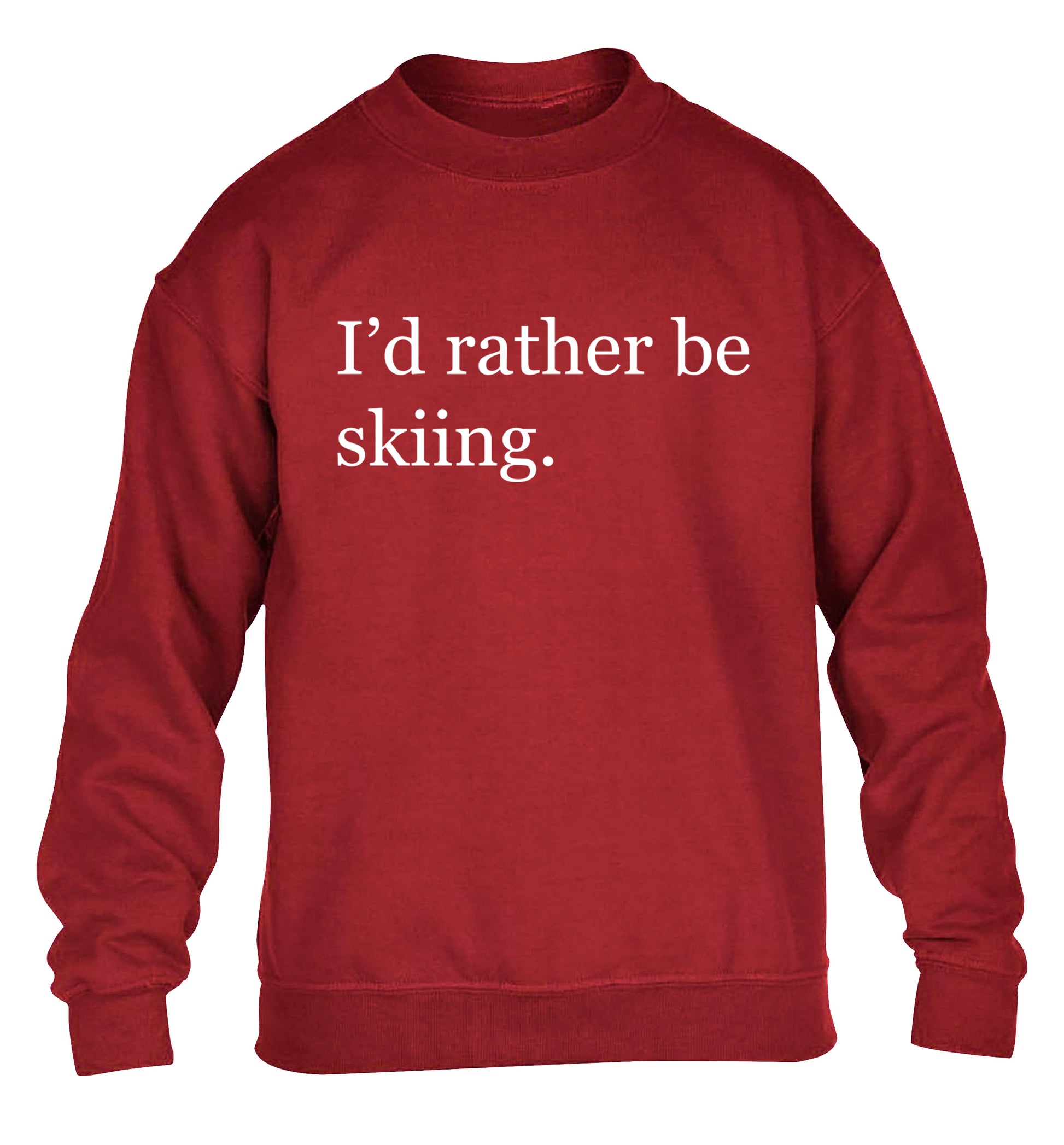 I'd rather be skiing children's grey sweater 12-14 Years